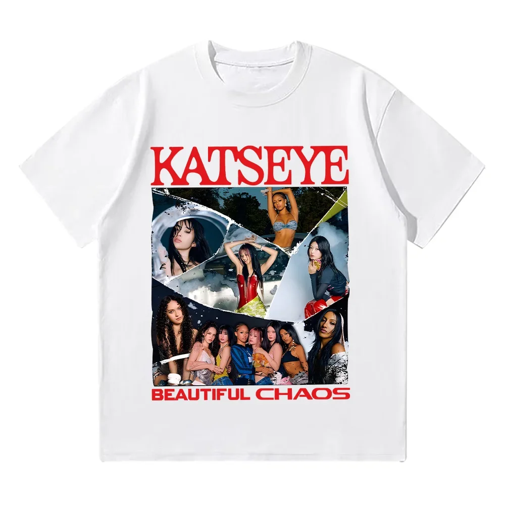 

KATSEYE The Beautiful Chaos T Shirt Fashion Summer Hot Sale Graphic Clothing Unisex Hip Hop Streetwear Y2K Tees T-shirts Tops