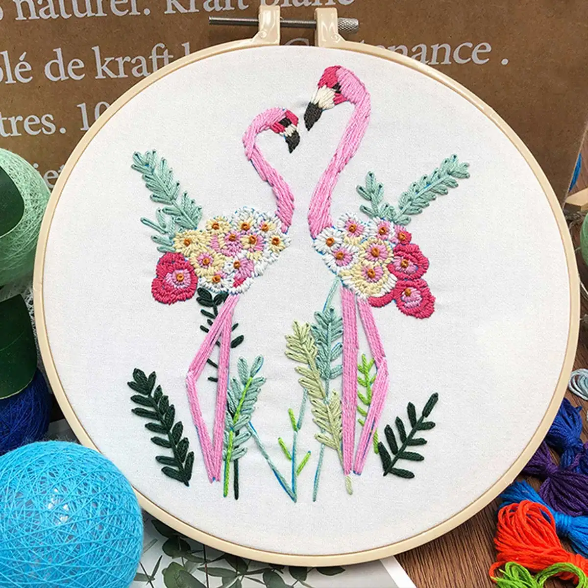 Unfinished Embroidery Kit Animals Theme Flamingo Dolphin Squirrel Handwork Sewing Cross Stitch Set Thread Tools Material Pack