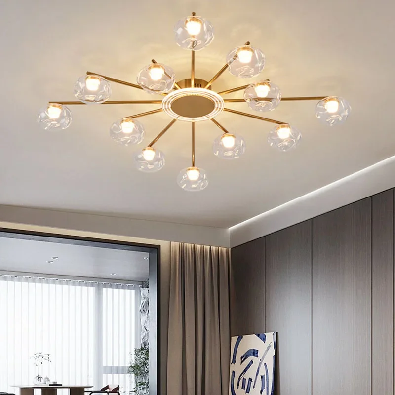 

Nordic Branch Glass Ball Led Ceiling Lamp for Living Dining Table Room Office Lusters Pendant Lights Home Decor Design Fixture