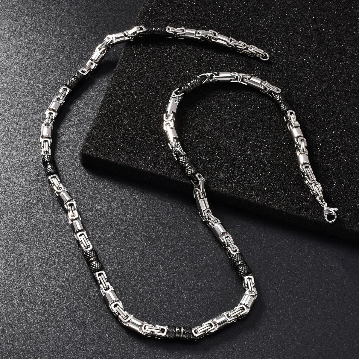 Neue männer und frauen Edelstahl Halsketten Geometrische Byzantinischen Ketten Retro Hip-hop Punk Party Schmuck Geschenke – Detail 9