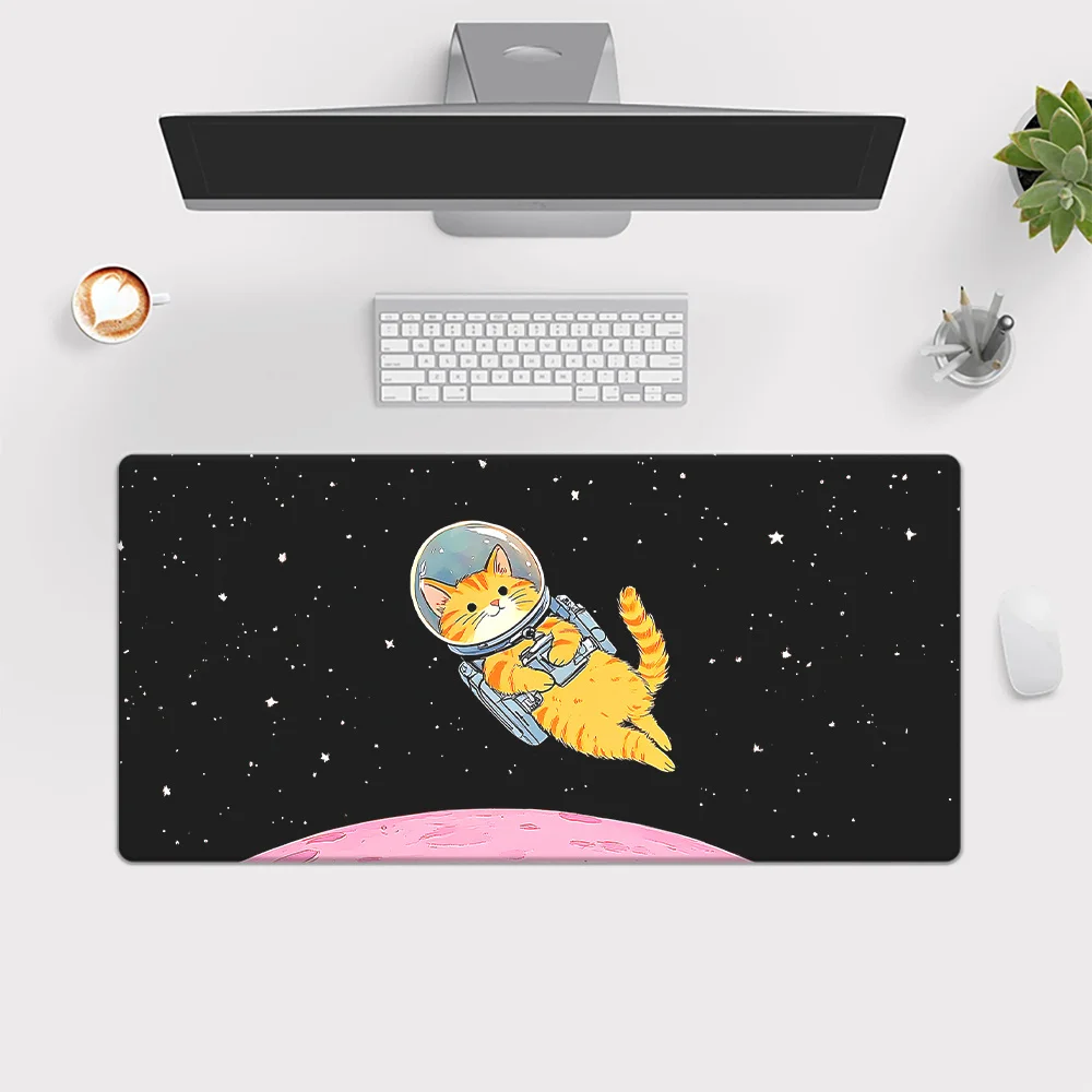 

The cute orange cat space mouse pad rubber waterproof and anti-slip table mat is suitable for gamers and professionals