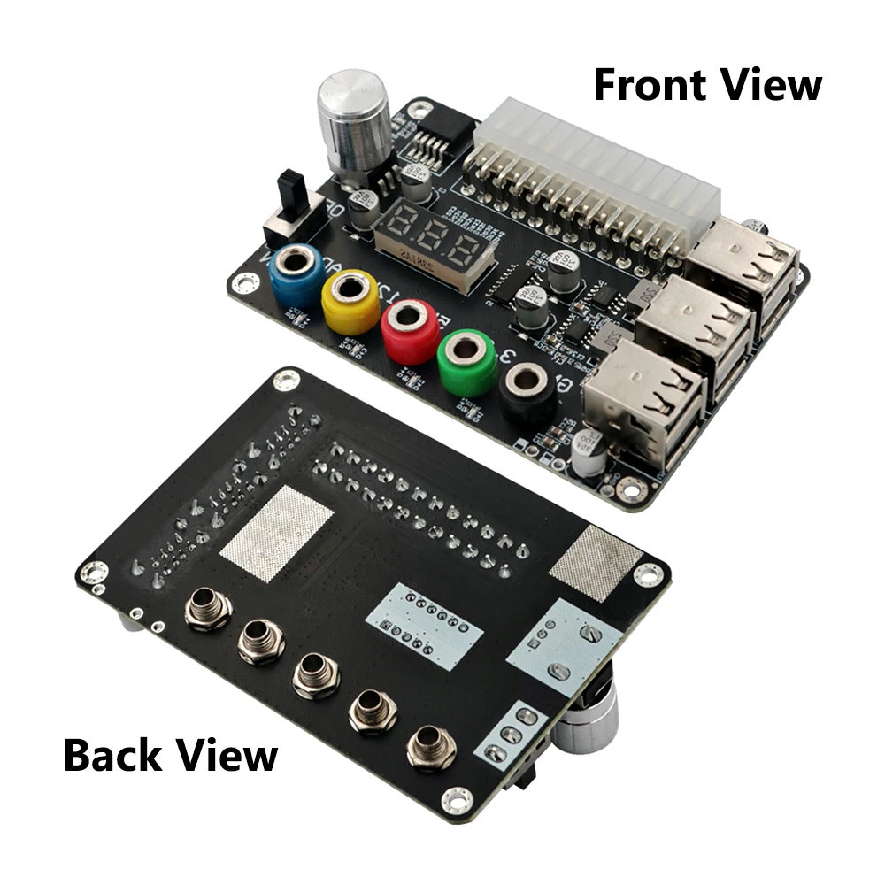 24Pin ATX zasilacz breakout moduł zasilania adapter złącze regulowane pokrętło napięcia 6 portów USB 2.0 obsługuje QC2.0 QC3.0