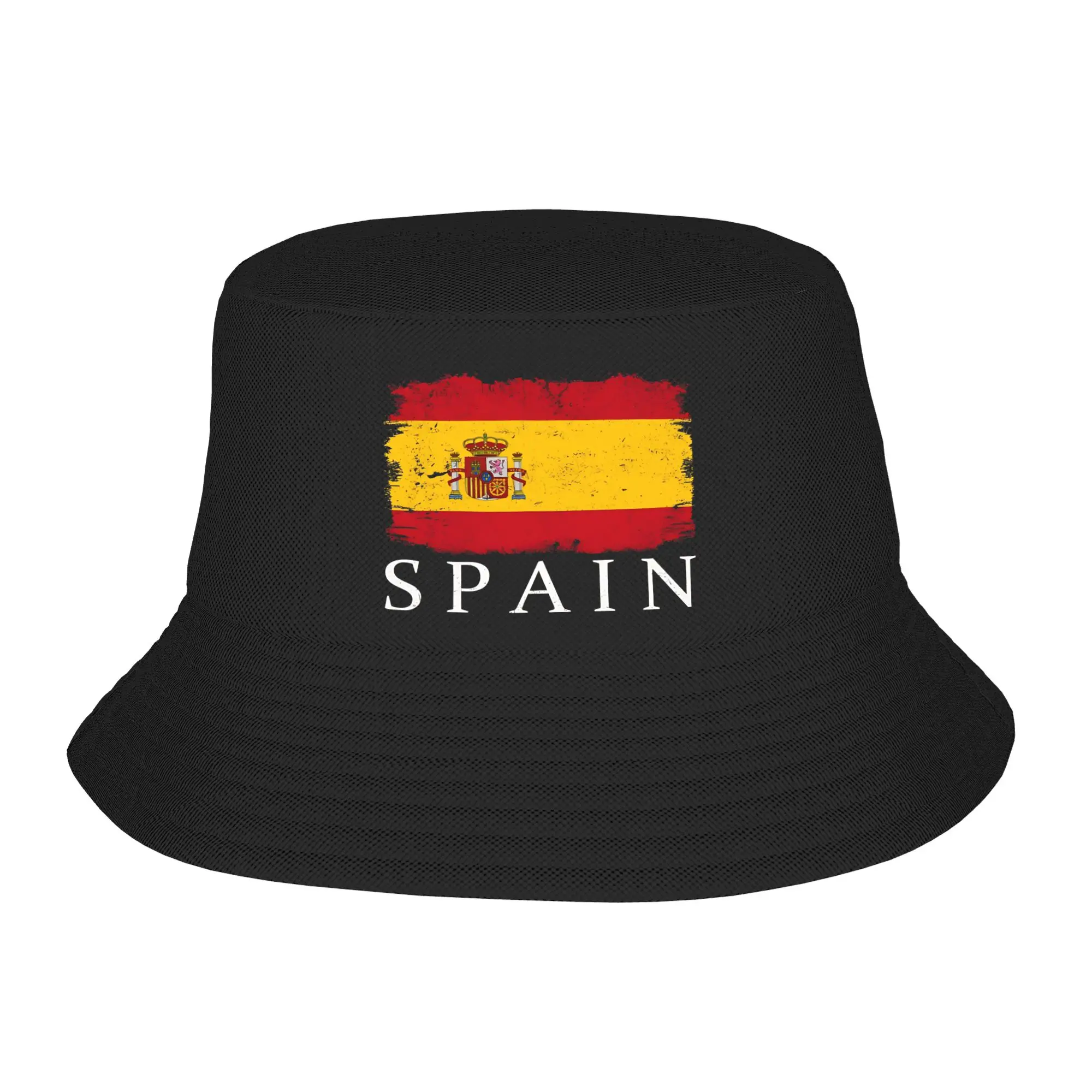 Spain Spanish Flag  Bucket Hat  Outdoor Fisherman Caps Personality Hunting Sunscreen Hats For Unisex Casual Design Cap