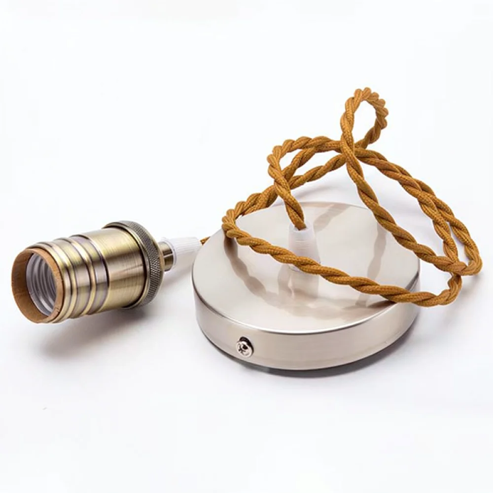 Retro Industrial E26 E27 Light Base Aluminum Socket With Knob Switch For Antique Table Pendant Lamp Assembly Parts