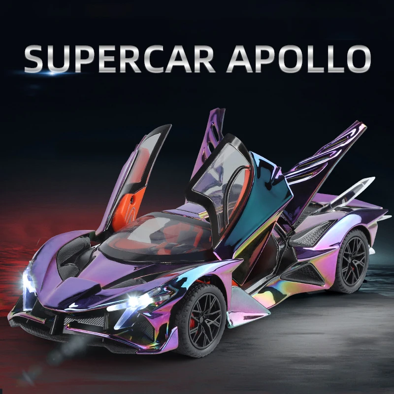 1:24 أبولو مشروع EVO سبيكة سيارة رياضية نموذج Diecasts المعادن مطلي سباق السيارات المركبات نموذج ضوء الصوت لعبة أطفال هدية #2