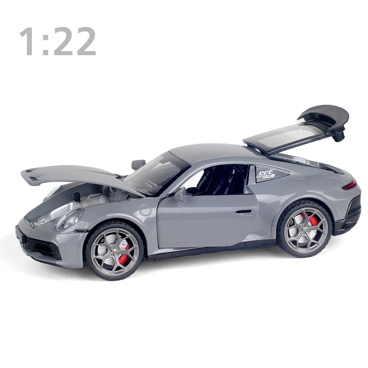 1: 22 911 Race Car Alloy Model High Simulation Toy Car Collectible ornaments Set Kid's Birthday Gift with Light&Sound Pull Back