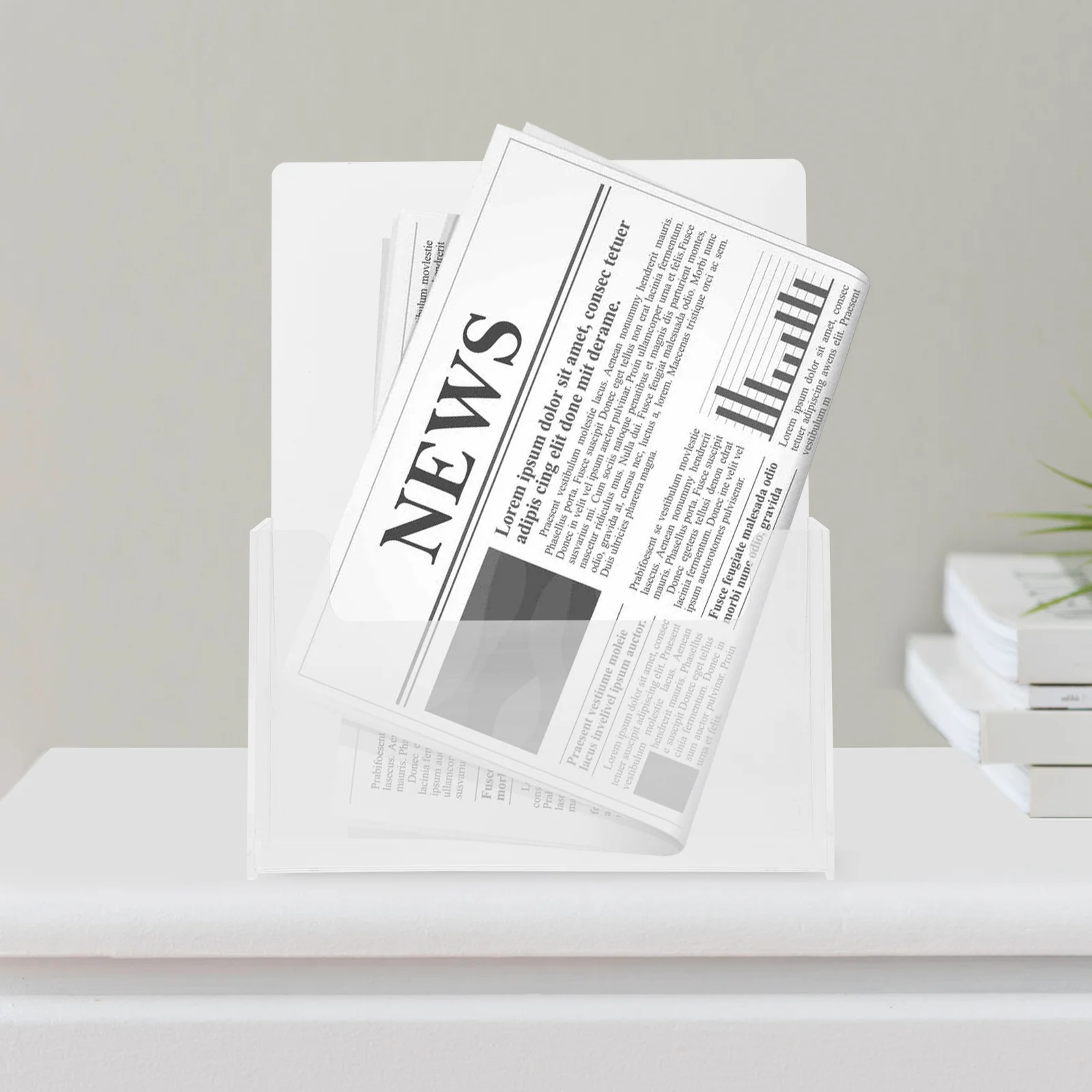 

Clear Acrylic Brochure Display Stand Transparent Desktop Document Holder for Home Office Magazine Storage Organizer