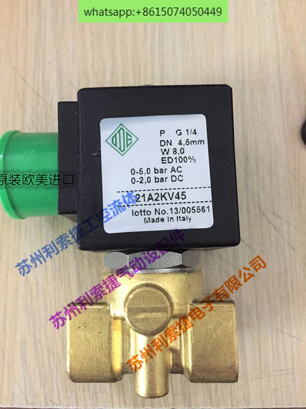 21A2KV45 G1/4 caliber Italian ODE direct-acting normally closed two-way two-way solenoid valve