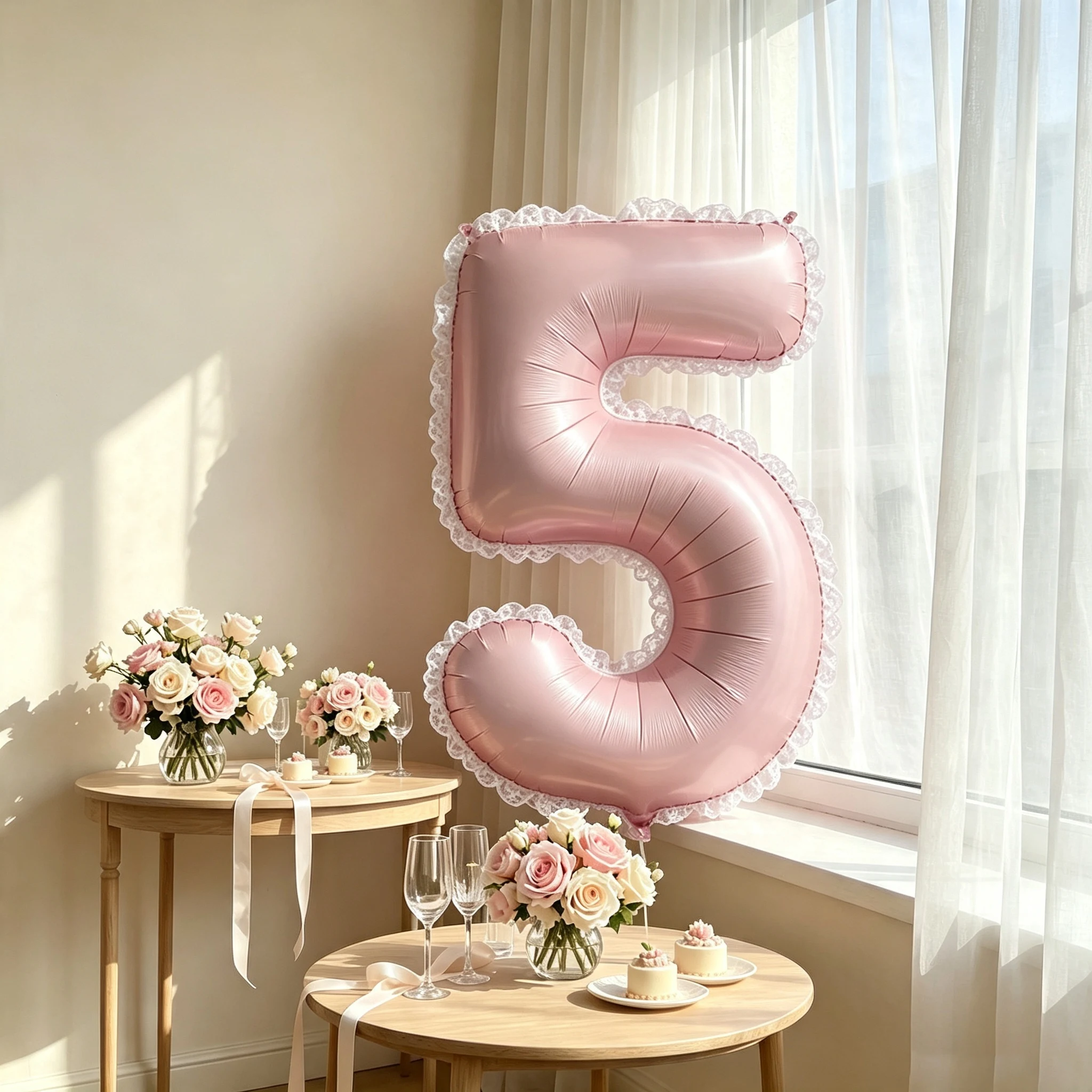 40 Zoll große matte rosa Aluminiumfolien-Zahlenballons, 0-9 Spitzenrand-Aluminiumfolienballons, mit Klebepunkten, wiederverwendbar, geeignet für Geburtstagsfeiern, Feiertagsdekorationen,