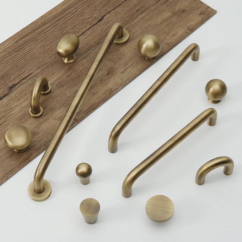Vintage Luxury Furniture Pulls Round Bar Shaped Cabinet Handles Drawer Door Knobs Kitchen Shoe Cupboard Closet Handle Diy