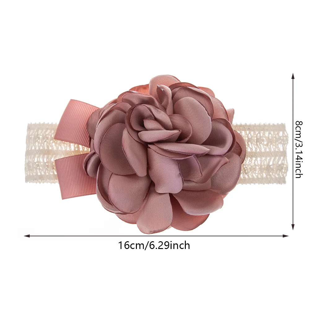 Cotton Lace Flower Baby Headbands Satin Rosettes Floral Korean Elastic Hair Bands Princess Newborn Girls Headwraps Kids Headwear