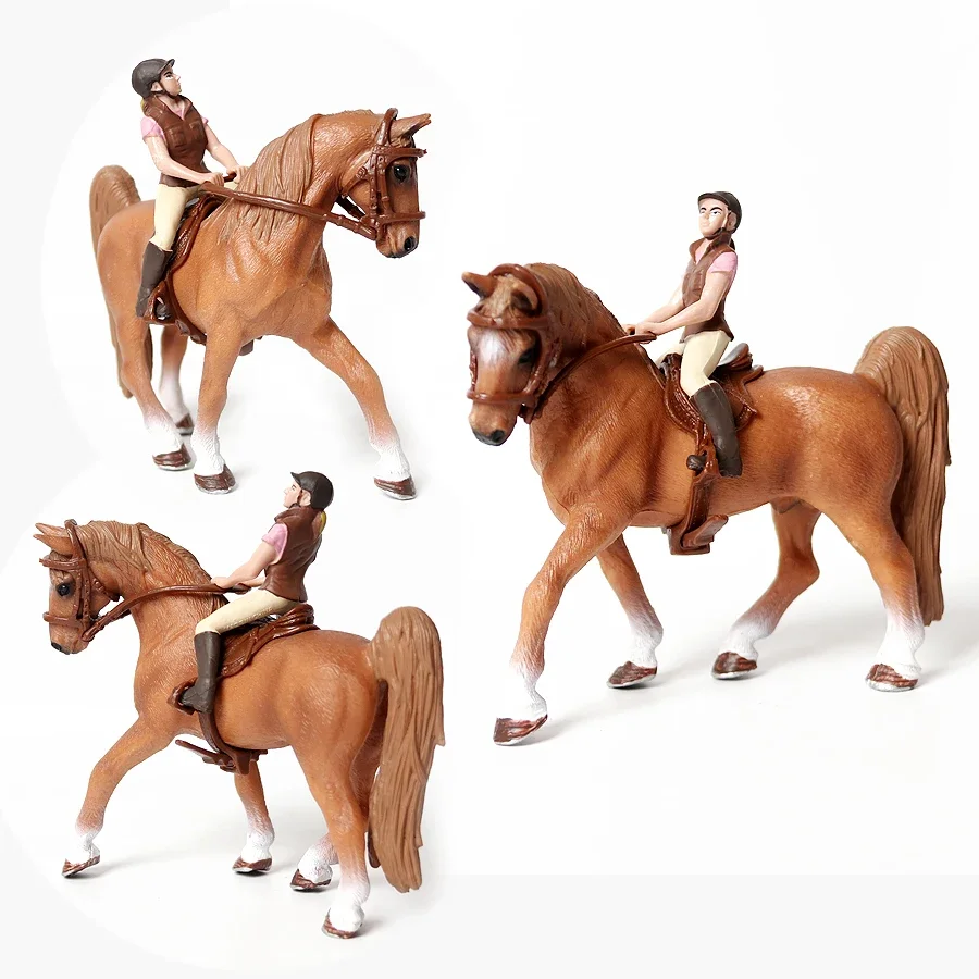 Zestaw koni jeździec jeździec zabawki konie zwierzęta gospodarskie figurka figurki zwierząt modele plastikowe zabawki dla dzieci prezenty dla dzieci