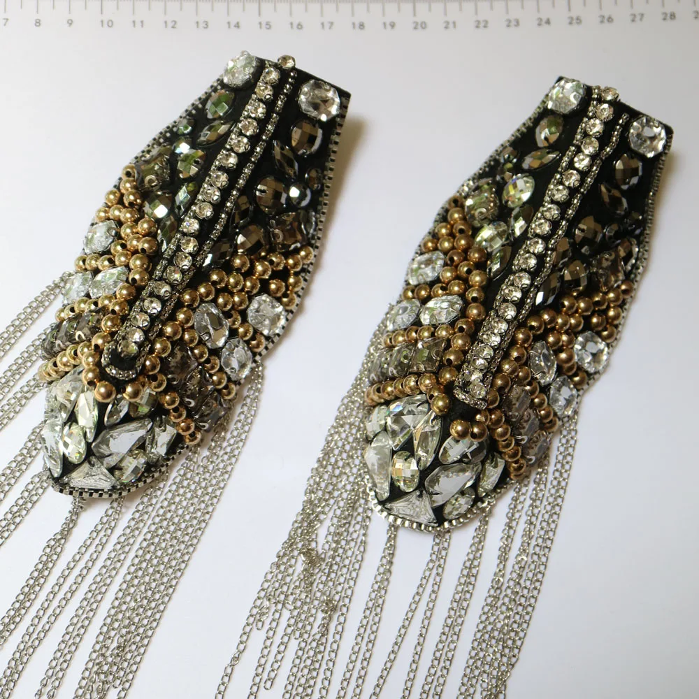 2 pièce/ensemble vintage épaulette perlée pour vêtements de nuit Punk rétro épaulettes bricolage mode Badge épaulettes épaulettes épaulettes appliques