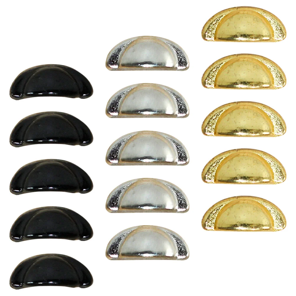 15pcs Miniature Knobs for Dollhouse Furniture Alloy Handles Cabinet Door Pulls Accessories Golden Silver Black 5 Each