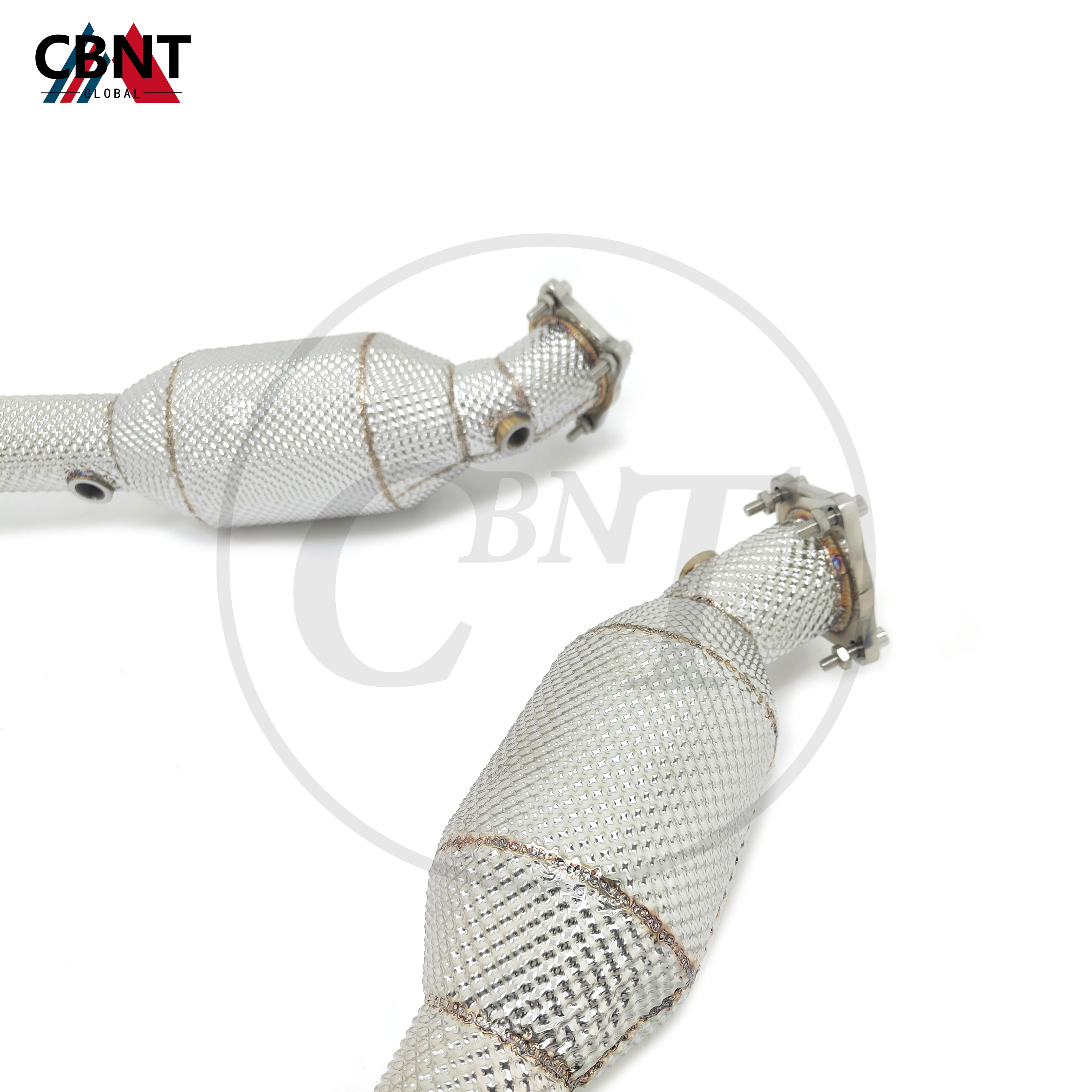 CBNT Exhaust Downpipe for Porsche Panamera 970 3.0T 3.6T 4.8T Exhaust-headers with Catalytic Converter SS304 Exhaust-pipe