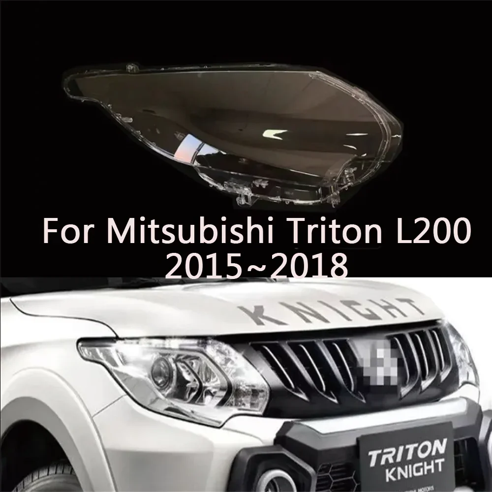 

HTTCY For Mitsubishi Triton L200 2015 2016 2017 2018 Car Accessories Headlamp Cover Transparent Lampshade Headlight Shell