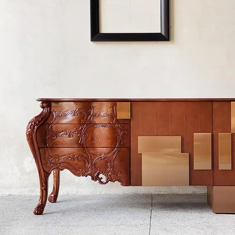 Creative elephant dining side cabinet, solid wood furniture