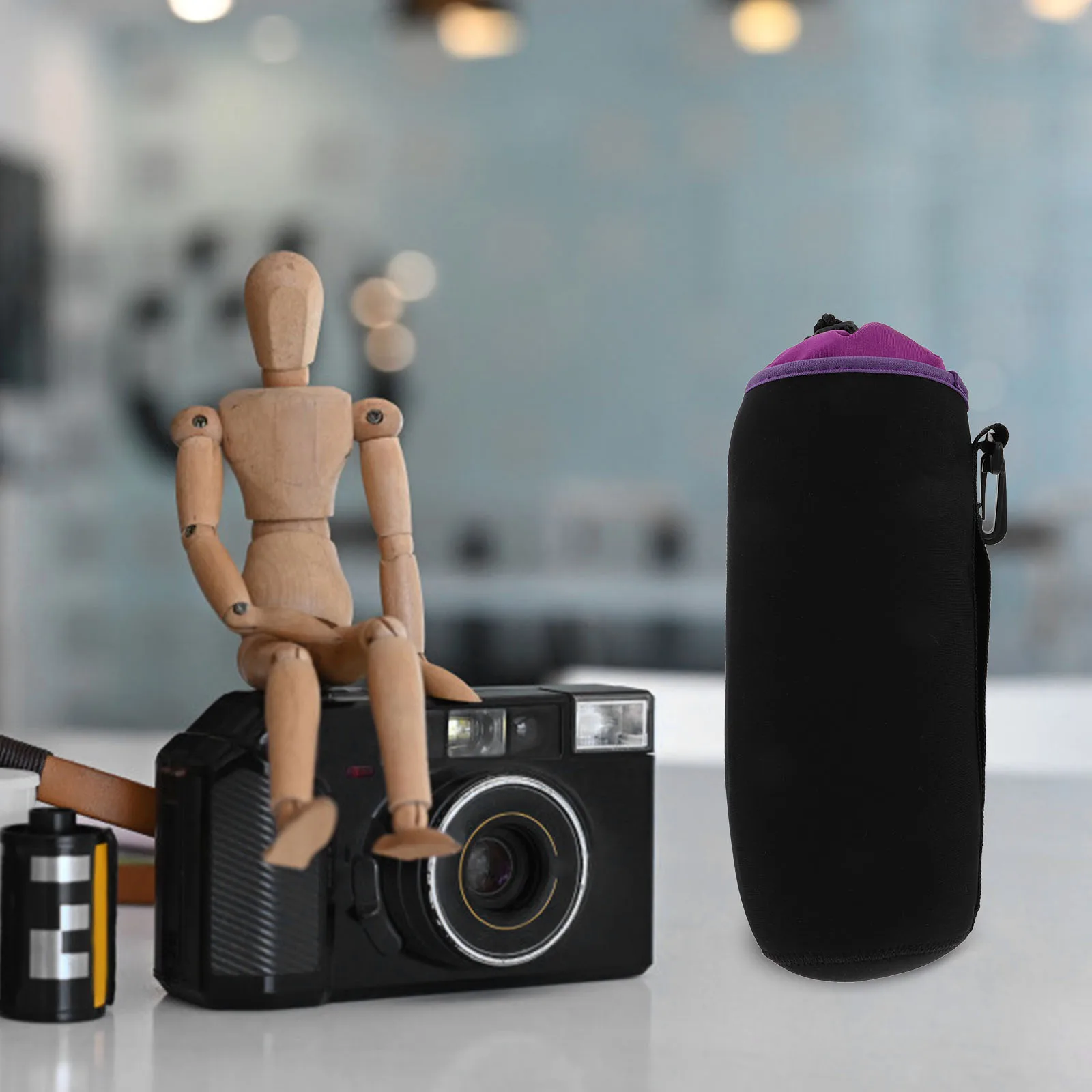 

Camera Bag Thick Neoprene Water Camera Lens Case Bag Resistant Lens Protector Shockproof Storage XL Black Practical