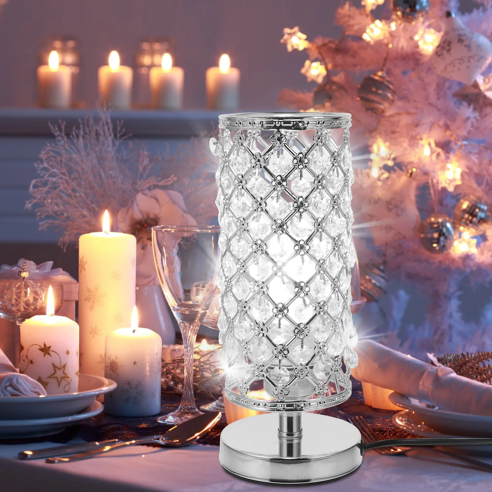 

Crystal Table Lamp Decorative Living Room Desktop Light Unique Home Atmosphere Effect Ornament Small Night Lamp