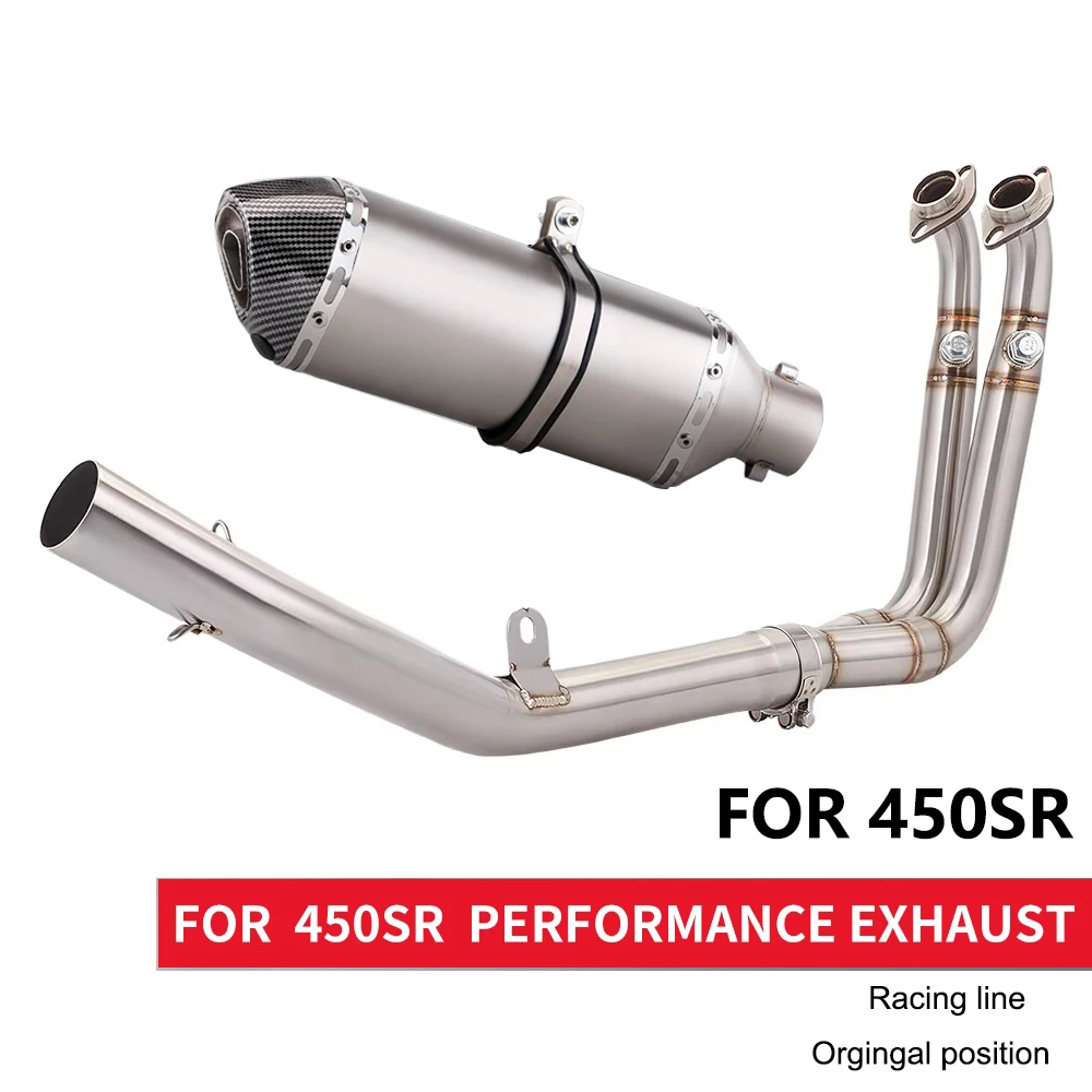 

High - Efficiency Exhaust Motorcycle full Exhaust Escape moto Link Pipe 51mm Inlet For CFMOTO 450 SR 450SR 2022 2023 Durable