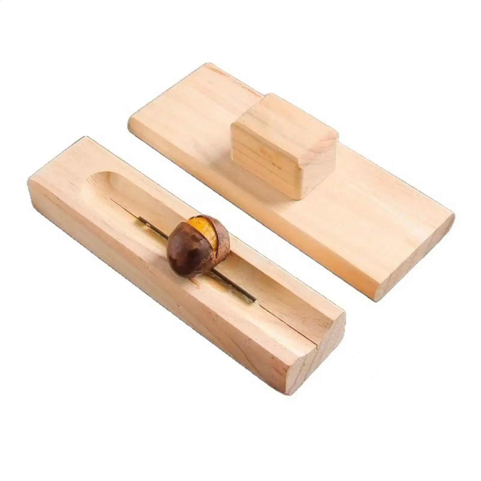 Wooden Handheld Chestnut Opener Nut Opening Shelling Tool Durable Chestnut Clip Peeler for Home Kitchen Camping