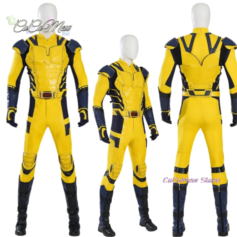男性のためのwolverineコスプレコスチューム,カスタムメイドのジャンプスーツ,ベスト,手袋,ベルト,ウルフクロー,新しい映画