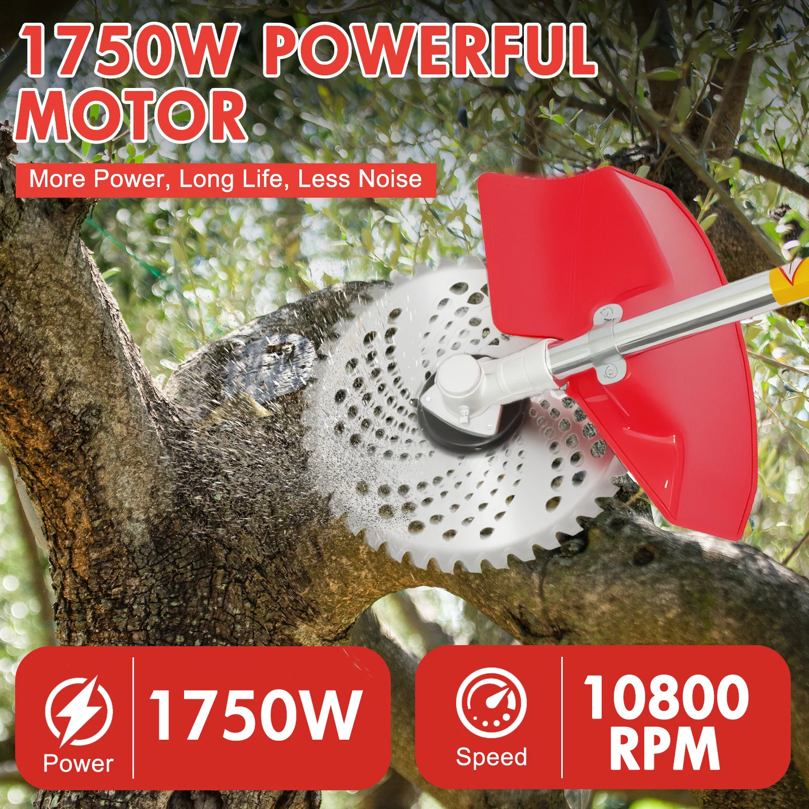 52cc Gasoline Lawn Mower 2-Stroke 4-in-1 Adjustable Grass Cutting Straight Shaft Gas Power Weed Eater with 4 Trimmer Heads