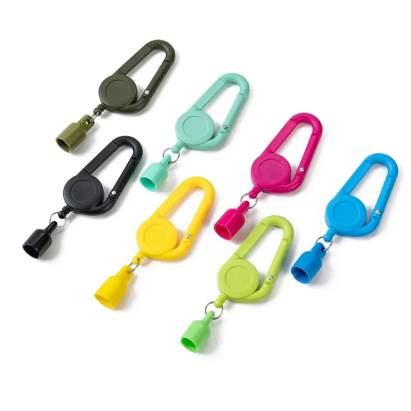 Outdoor Retractable Badge Reel Colorful Anti-Loss Elastic Holder for Pen Lipstick Lighter Heavy Duty Spring Clip for Hiking Gear