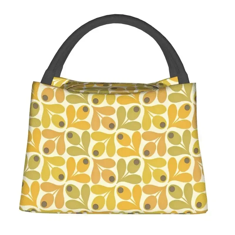 Orla Kiely Floral Thermal Insulated Lunch Bags Women Scandinavian Flowers Lunch Tote for Outdoor Camping Travel Meal Food Box