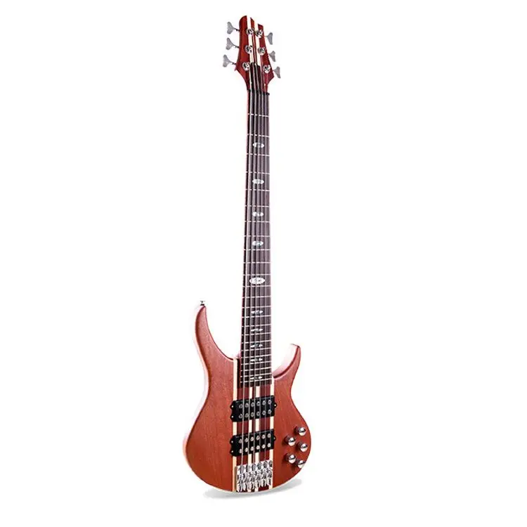 Professional Grade 6 String Neck-Thru-Body Electric Bass Guitar S-S-S Active Pickup Premium Wood Electronics Musical Instrument