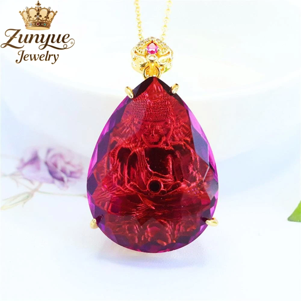 

High-End Colored Glass Hollowed-Out Three-Dimensional Buddha Pendant Luxury Quality Fashion Fine Jewelry Charms Elegant Popular