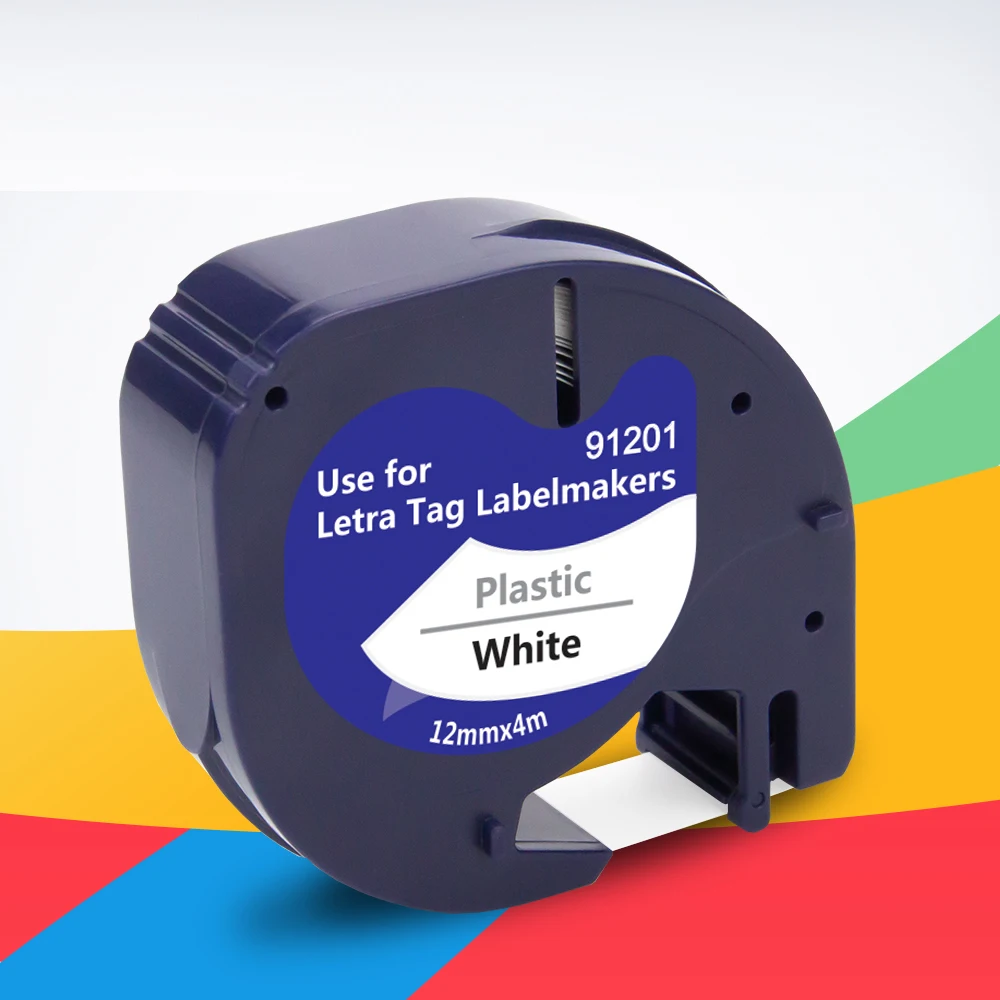 1~5pack 12mm 91201 LT Tape for Dymo LetraTag 91201 Label Cartridge for Dymo LT-100H QX-50 XM Label Printer