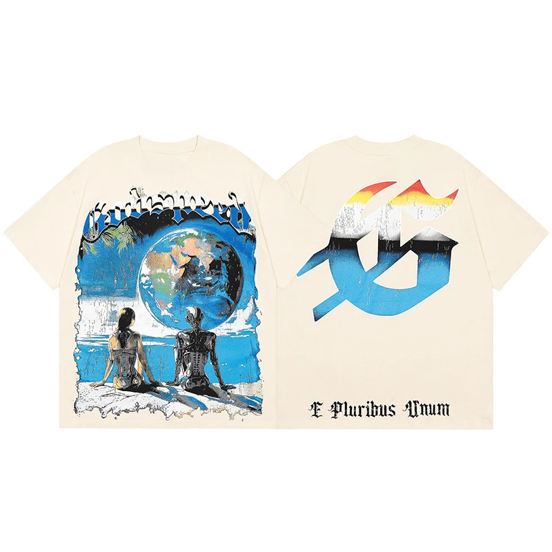 2026 Out Of Many One Double Sided Print T-Shirt Unisex Black Tee Soldier Car Explosion Front Graphic Vintage Streetwear Casual