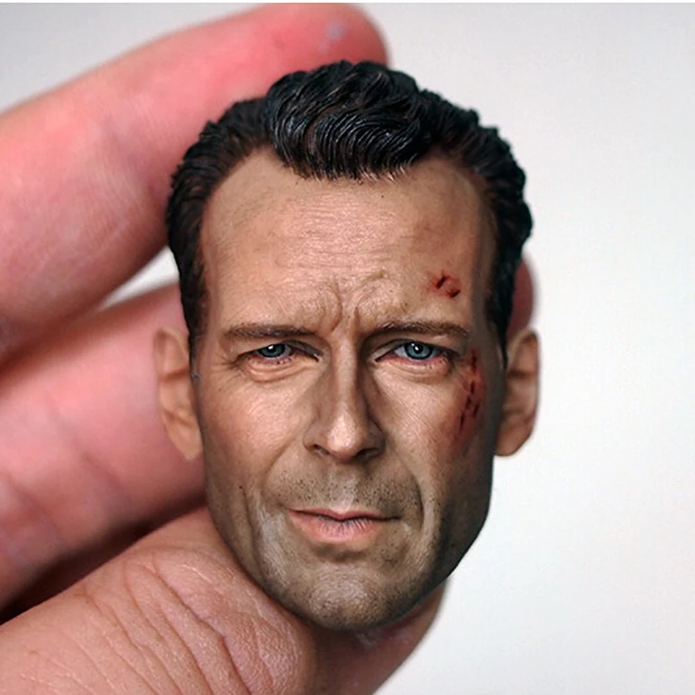 

Painted 1/6 Head Sculpt Male Soldier Head Carving Model Battle Damaged Edition Fit 12'' Action Figure Body