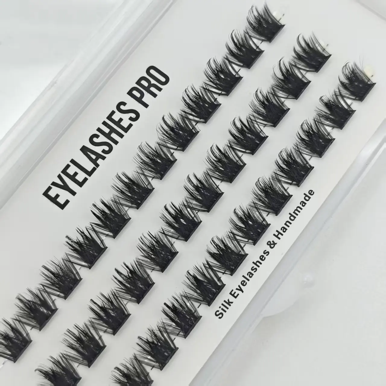 BBA-12 DIY Hand Made Eyelash Extension Segmented Flase Lashes Dramatic Lash Bundles Soft Ribbon Strip Eyelashes Makeup Lashes