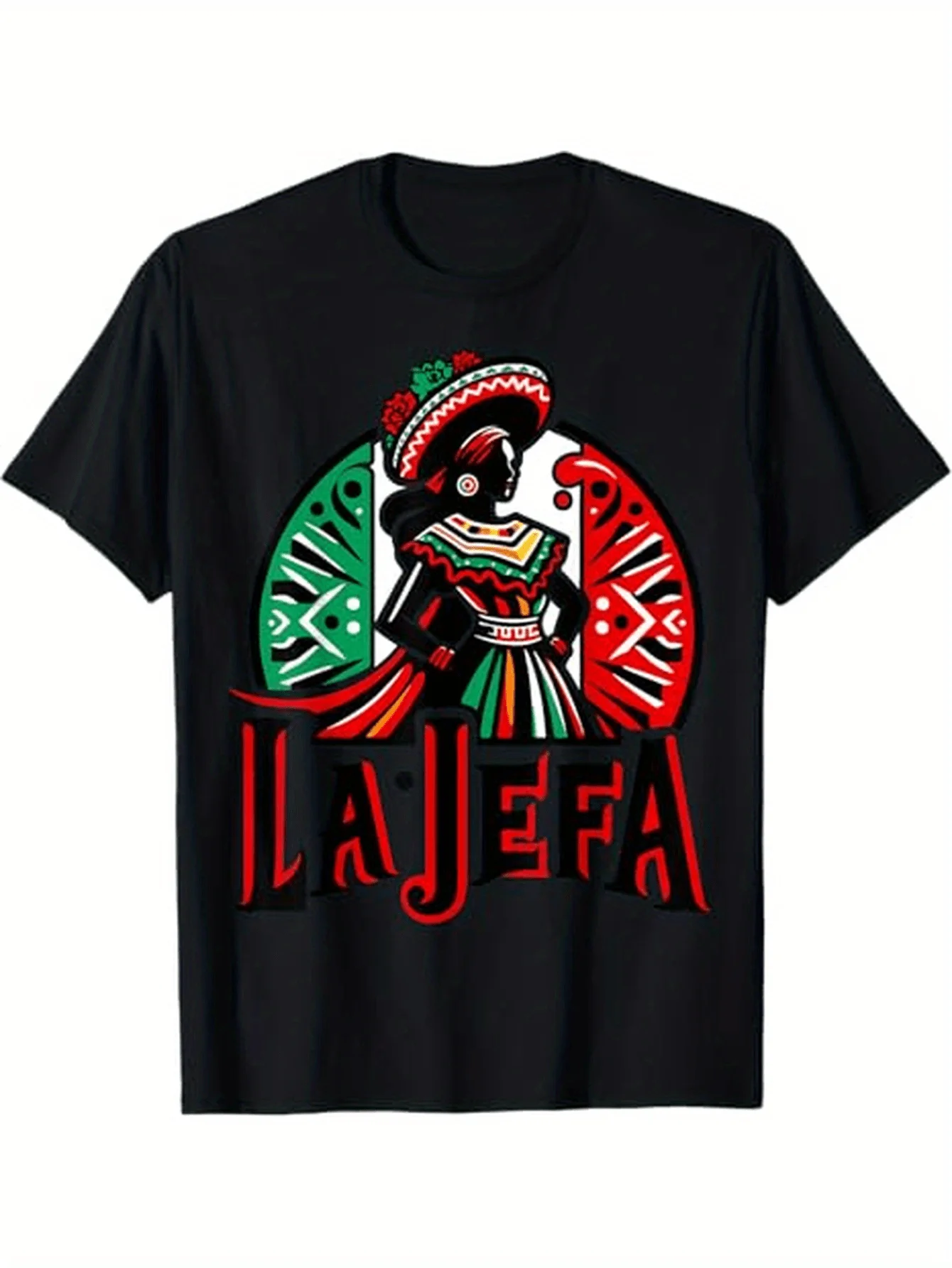 

Funny Mexican La Jefa The Boss La Catrina Graphic T-Shirt 100% Cotton O-Neck Short Sleeve Summer Casual Mens T-shirt Streetwear