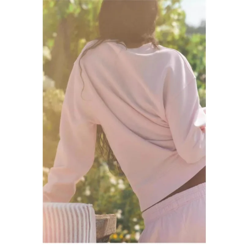 Nieuw 2024 Faionable Oversized Long Sve round Ne Fce Sweatshirt voor dames, matchend, comfortabel, normale lengte, kleur