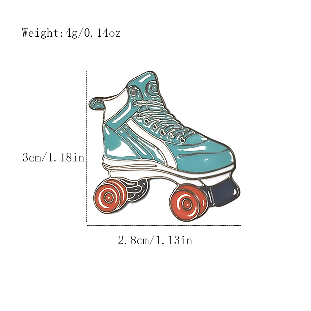 1pcs Roller Skates Enamel Lapel Pins Ice Skating Shoes Brooches Metal Badges for Backpack Sports Jewelry for Women Gift