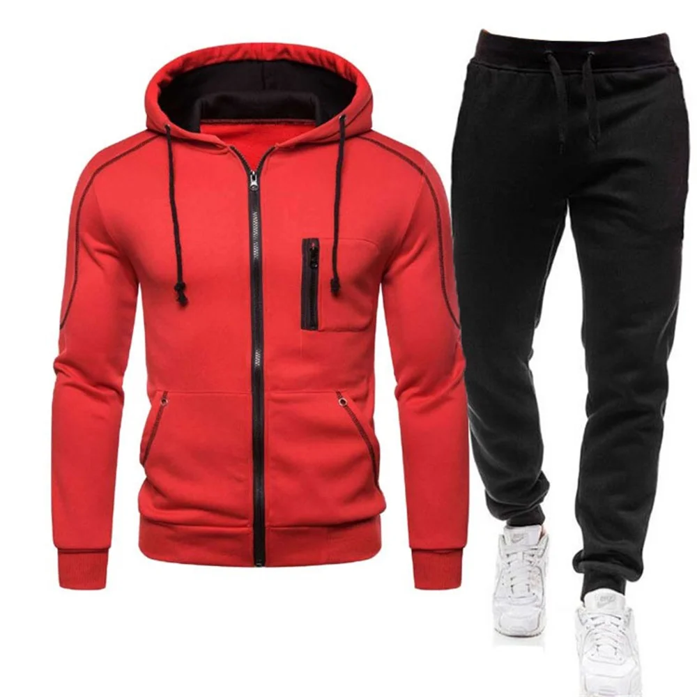 Herren Jacke Trainings anzug Casual Sporta nzug Herren Set Herbst Winter zweiteilig Set Herren Sportswear plus Hosenanzug