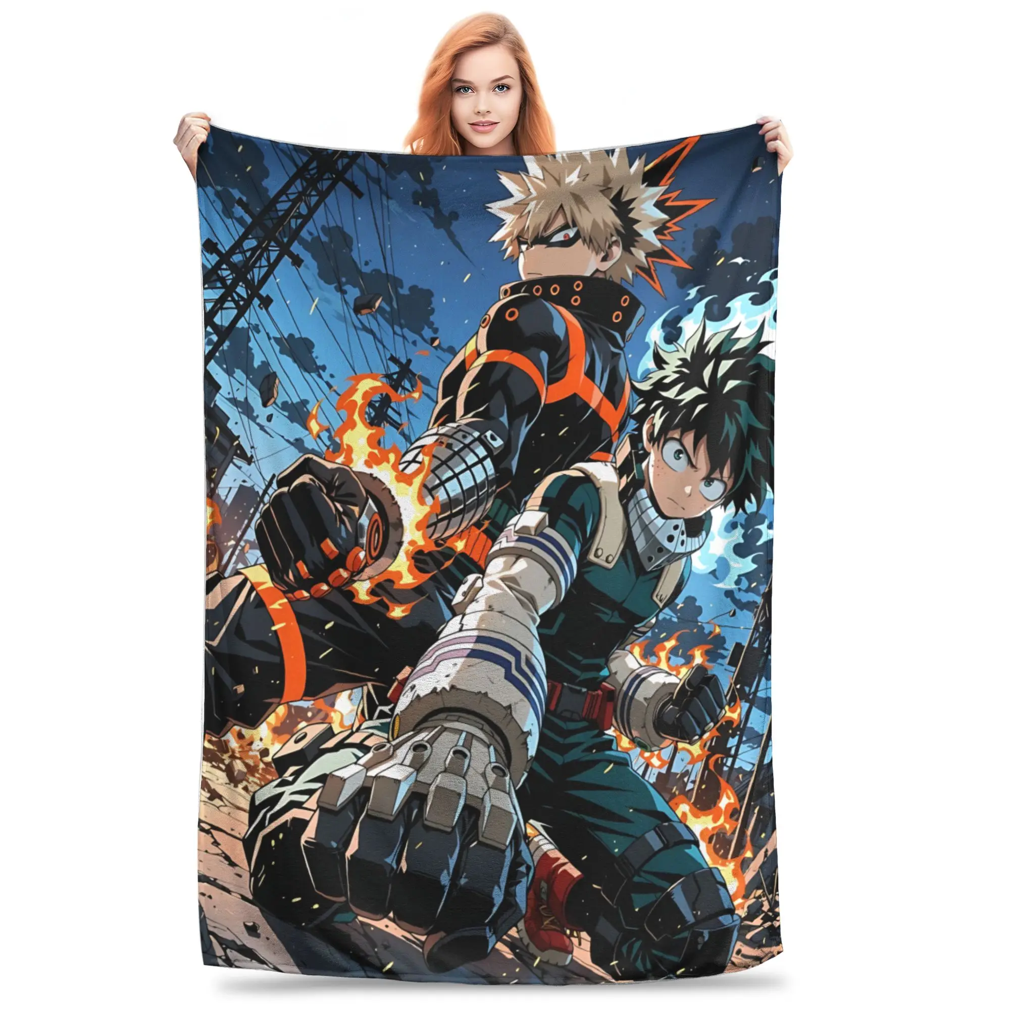 1PC Home Izuku Midoriya Blanket Throw Blanket  Novelty Warm Blanket All Season Gift