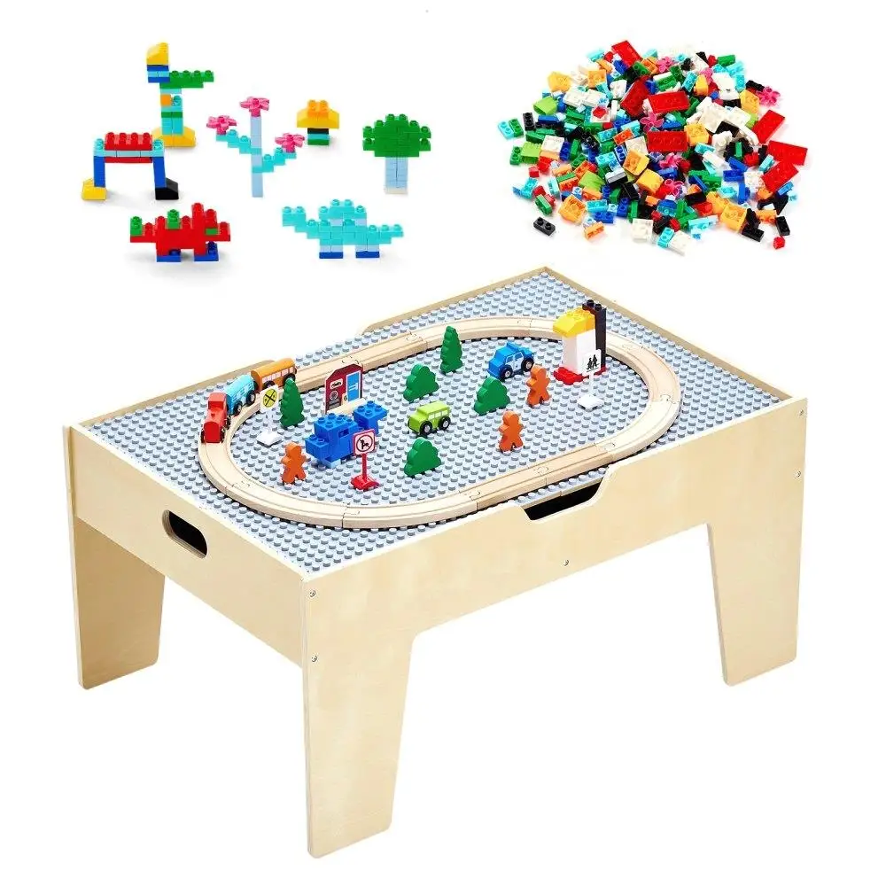 

Multi Functional Activity Play Table with 290 Building Blocks and 30 Accessories for Kids Educational Fun Playtime
