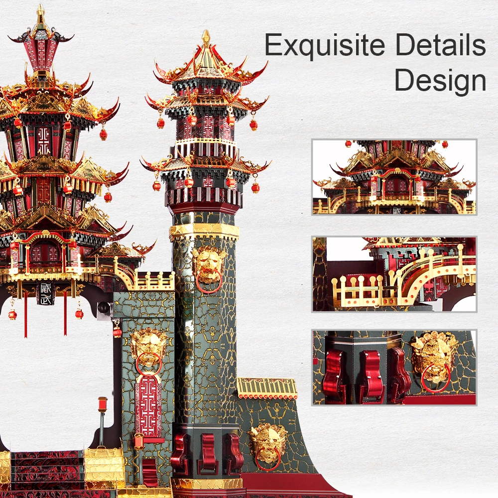 Piececool 3D Metal Puzzles Southern Gate Model Building Kits DIY Set Jigsaw Gifts for Relaxtion