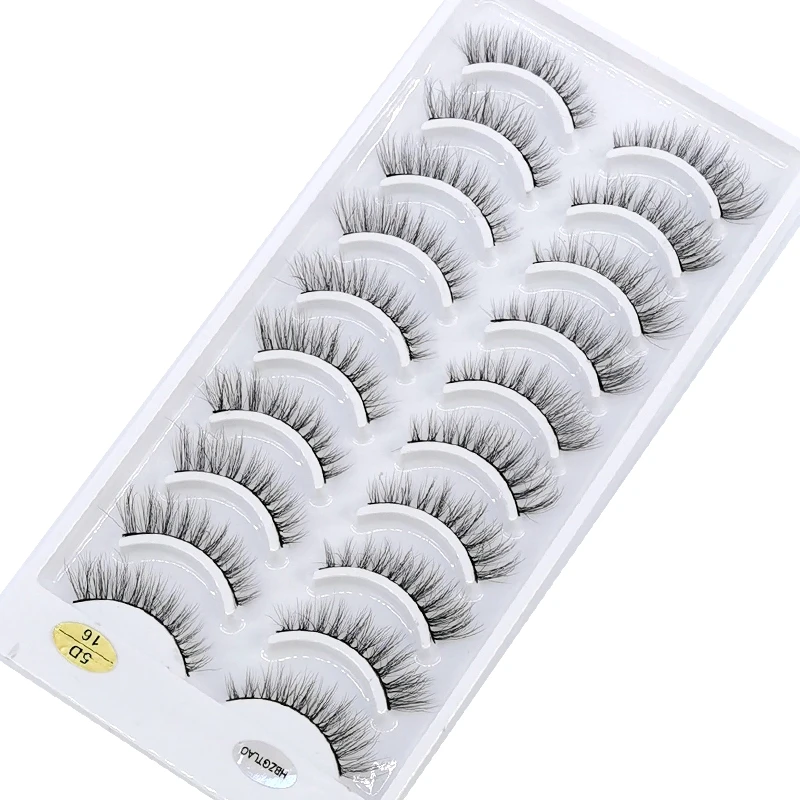 NEW 10 Pairs Natural False Eyelashes Fake Lashes Long Makeup 3d Mink Lashes Extension Eyelash Reusable Mink Eyelashes for Beauty