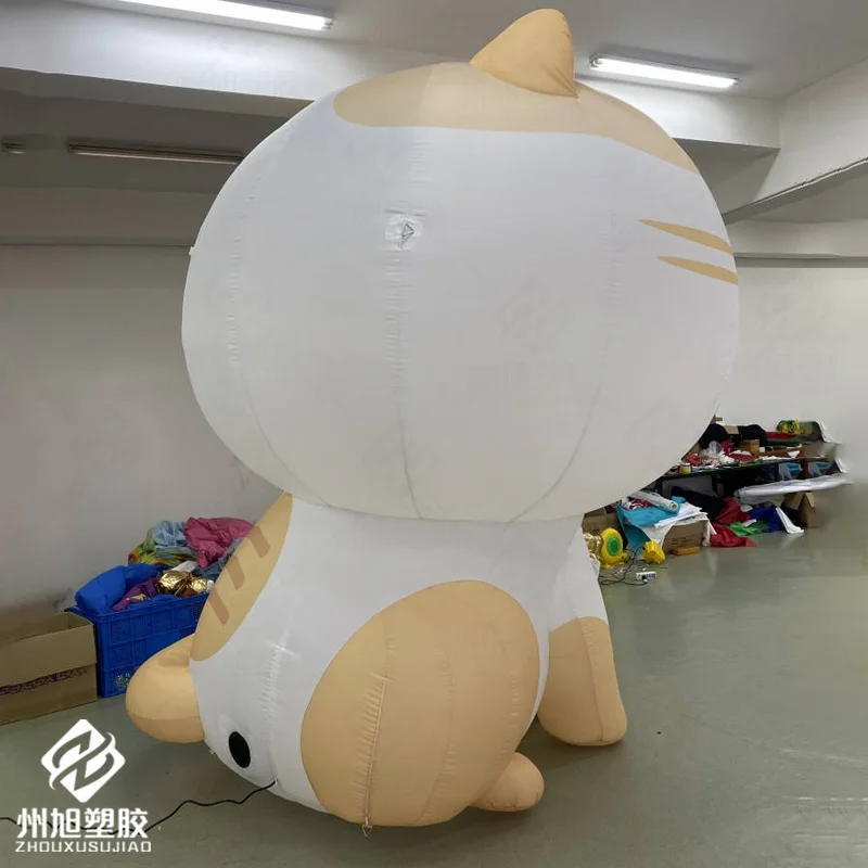 قطط لطيفة قابلة للنفخ، نماذج هوائية على شكل حيوانات، مع منفاخات، دعائم تزيين نشاط مركز التسوق في الهواء الطلق