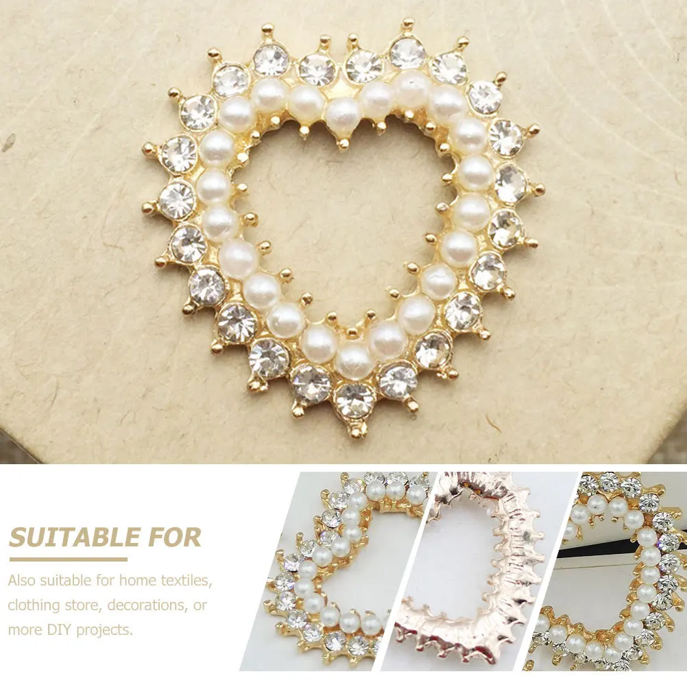 

10pcs Pearl Rhinestones Heart Shaped Charm DIY Pendants Embellishments Craft Accessories Elastic B Decorations