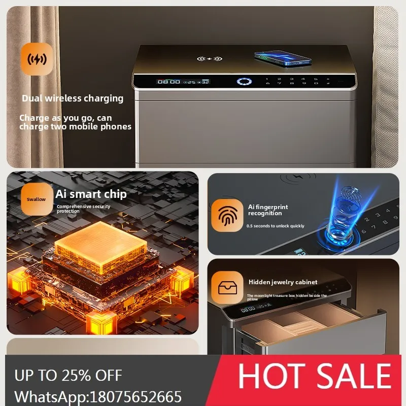 MJY small all-steel integrated drawer fingerprint password smart safe anti-theft hidden type