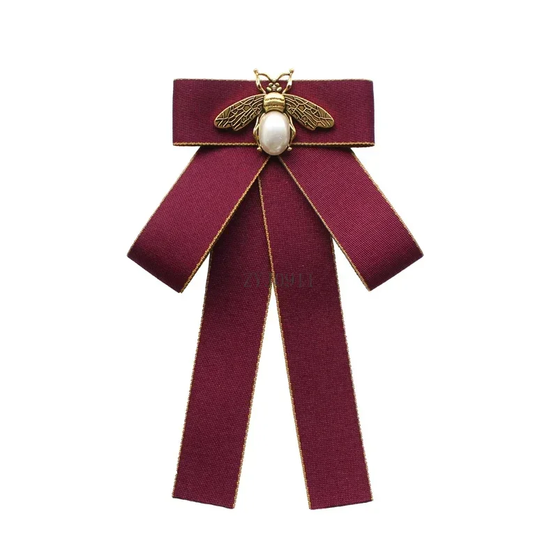 * Высококачественный галстук-бабочка со стразами и жемчугом, женский студенческий стиль, британский банк, стюардесса, рубашка, аксессуары, ювелирные изделия ручной работы, женские банти