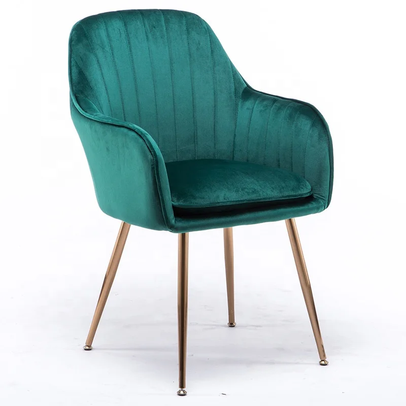 

Cheap Nordic Velvet Fabric Modern Luxury Design Furniture Living Room Chairs Upholstered Dining Chair With Metal Leg Gold