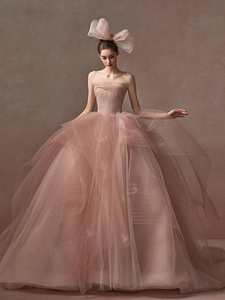 

Розовое вечернее платье для женщин, новинка 2026 года, в стиле феи, для выпускного вечера, дня рождения, церемонии для взрослых, юбка-принцесса