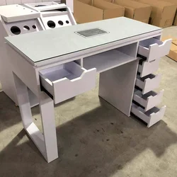 Modern manicure table nails bar station pedicure salon furniture nail dust desk nail tables with glass top